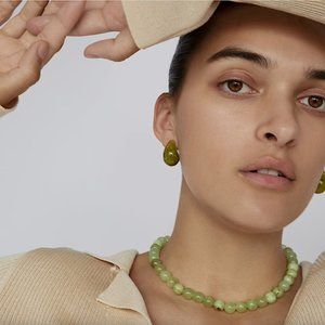 NEW ~ Anthropologie Shashi "Odyssey" Green Lucite Earring
